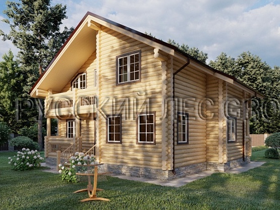 Дом из бревна проект ЯШМА 196,00м2 9,5х10,6