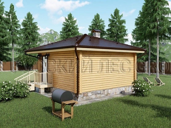 Дом из бруса проект БЭРРИ 31,4м2 5,5х6,5