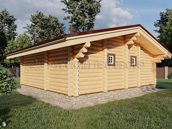 Дом из бревна проект ВАНЭЙК 56,00м2 8,0х7,0