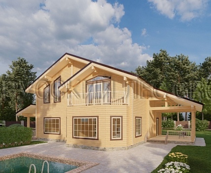 Дом из бруса 12,05 х 16,2, проект - ВАНБРУ