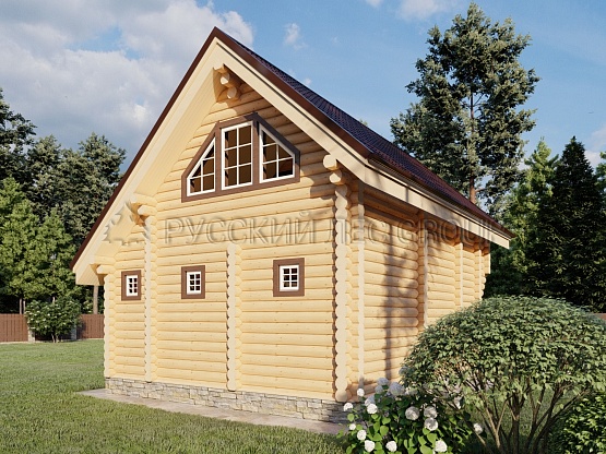 Дом из бревна проект ДОМЕНИКО 76,7м2 6,5x7,5